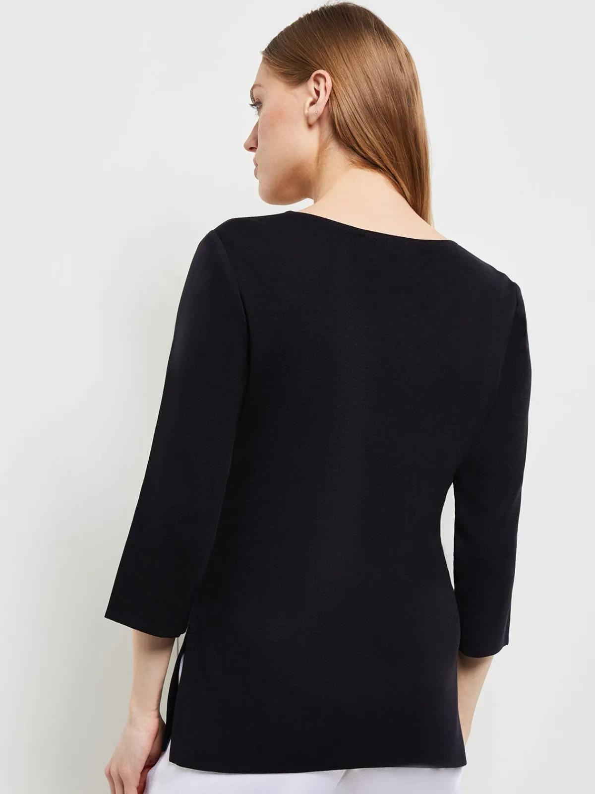 Tops & Tees|Misook 3/4 Sleeve Knit Tunic - Long Sleeve Tunic | Black