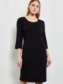 Dresses|Misook 3/4 Sleeve Sheath Dress - Scoop Neck Dress | Black