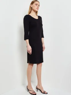 Dresses|Misook 3/4 Sleeve Sheath Dress - Scoop Neck Dress | Black