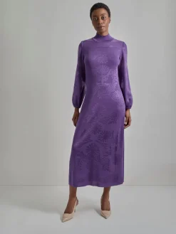Dresses|Misook A-Line Jacquard Knit Maxi Dress PlumRoyale