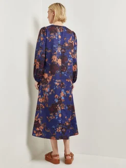 Dresses|Misook A-Line Printed Woven Maxi Dress StarryNightBlue/Sangria/Goldenwood/CornflowerBlue/Parchment