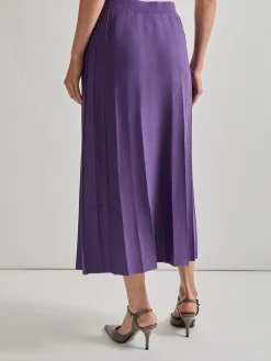 Skirts|Misook A-Line Tonal Spaced Rib Knit Maxi Skirt PlumRoyale