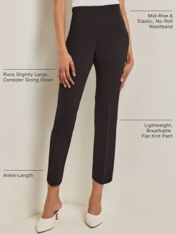 Pants & Shorts|Misook Ankle-length Flat Knit Pant Black