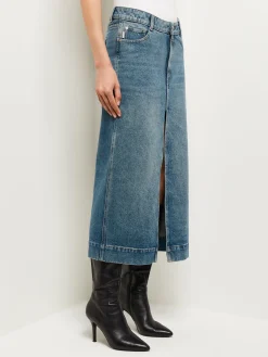 Skirts|Misook Asra Denim Maxi Skirt AgedMid