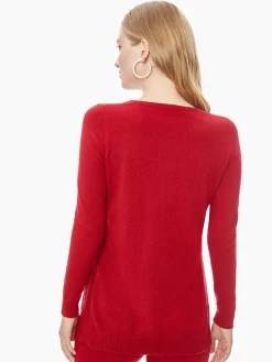 Tops & Tees|Misook Bateau Neck Top - Cashmere Sweater | Red