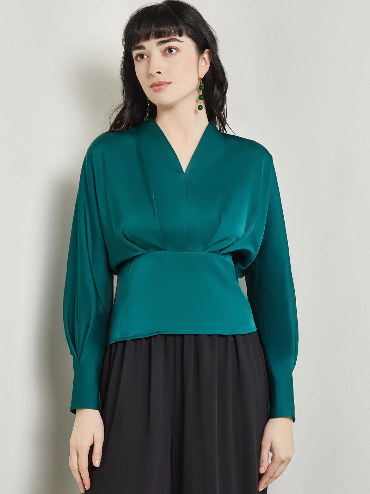 Tops & Tees|Misook Batwing Sleeve Blouse - Crepe De Chine Spruce