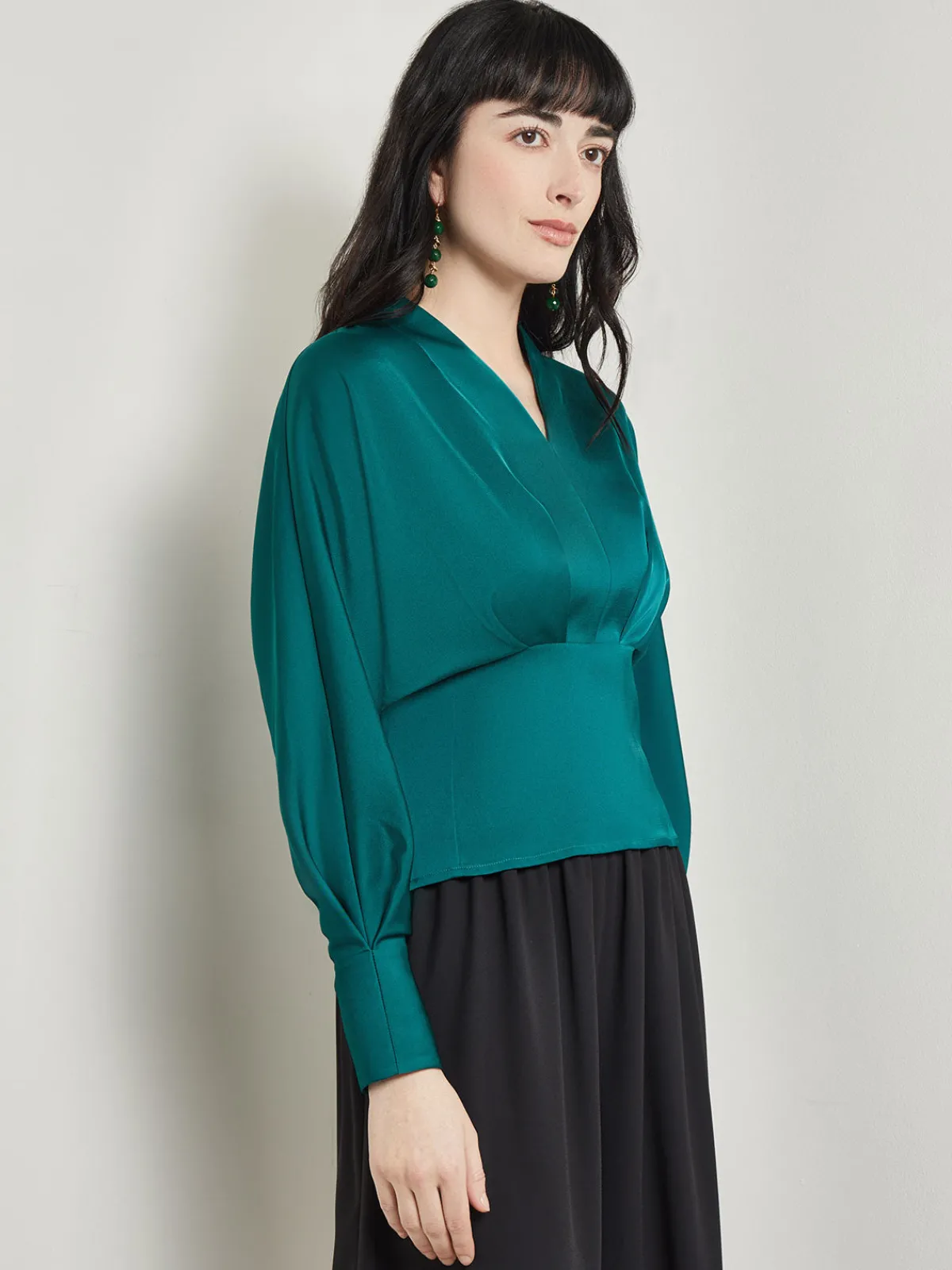 Tops & Tees|Misook Batwing Sleeve Blouse - Crepe De Chine Spruce