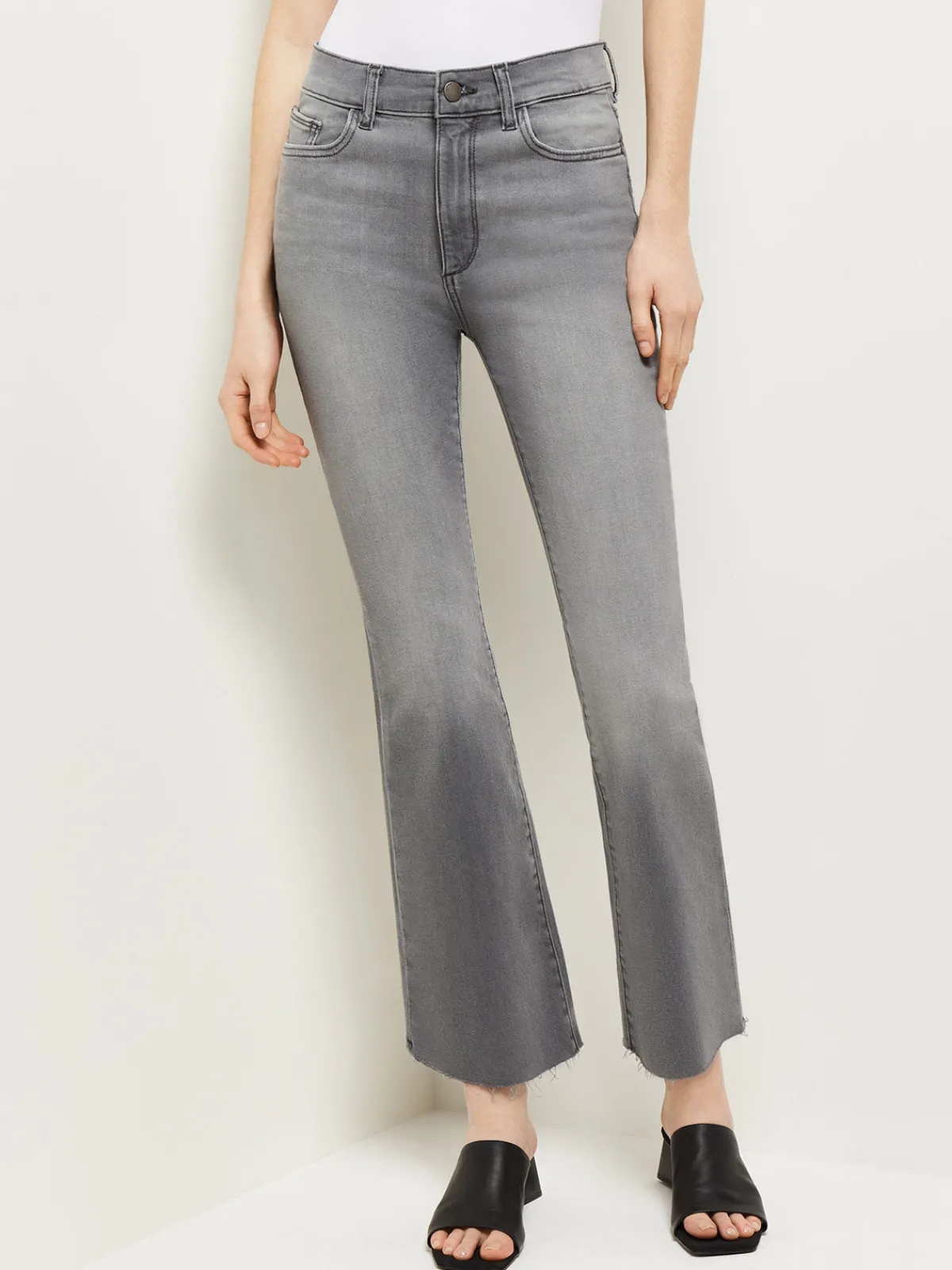 Pants & Shorts|Misook Bridget High-Rise Cropped Bootcut Jeans OvercastRaw