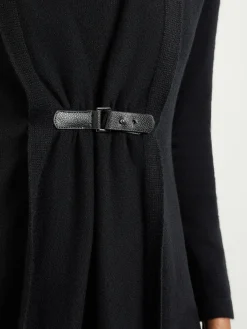 Jackets & Coats|Misook Buckle Detail Shawl Collar Cashmere Cardigan Black