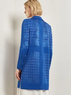 Jackets & Coats|Misook Burnout Floral Pattern Knit Jacket LyonsBlue