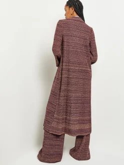 Jackets & Coats|Misook Button Front Duster - Belted Tweed Knit Ultraviolet/Goldenwood