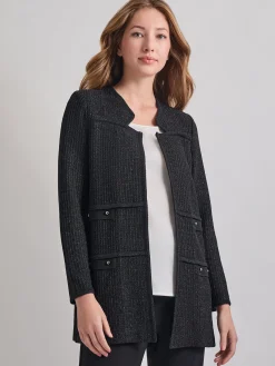 Jackets & Coats|Misook Cable Trim Jacket Black