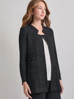 Jackets & Coats|Misook Cable Trim Jacket Black