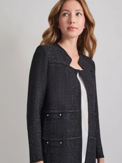 Jackets & Coats|Misook Cable Trim Jacket Black