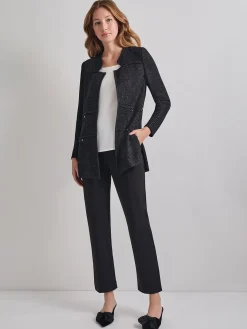 Jackets & Coats|Misook Cable Trim Jacket Black
