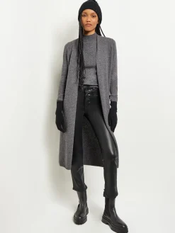 Jackets & Coats|Misook Cashmere Maxi Duster Cardigan Charcoal