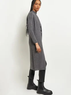Jackets & Coats|Misook Cashmere Maxi Duster Cardigan Charcoal