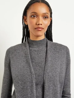 Jackets & Coats|Misook Cashmere Maxi Duster Cardigan Charcoal
