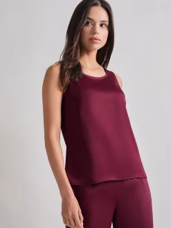Tops & Tees|Tanks|Misook Classic Crepe de Chine Tank Top Sangria