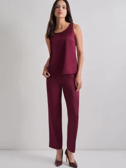 Tops & Tees|Tanks|Misook Classic Crepe de Chine Tank Top Sangria