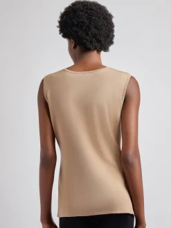 Tops & Tees|Tanks|Misook Classic Knit Tank Top Sand