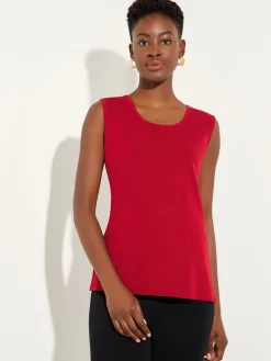 Tops & Tees|Tanks|Misook Classic Knit Tank Top Rouge
