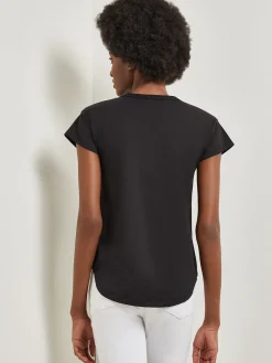 Tops & Tees|Misook Classic Short Sleeve Jersey Knit Top Black