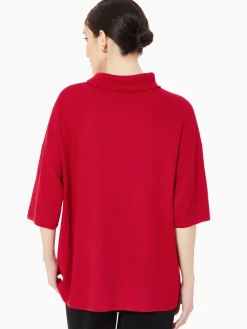 Tops & Tees|Misook Cowl Neck Textured Knit Tunic Rouge