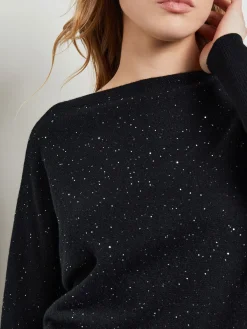 Tops & Tees|Misook Dolman Sequin Cashmere Sweater Black