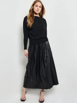 Tops & Tees|Misook Dolman Sequin Cashmere Sweater Black