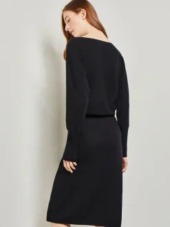 Dresses|Misook Dolman Sleeve Cashmere Dress Black