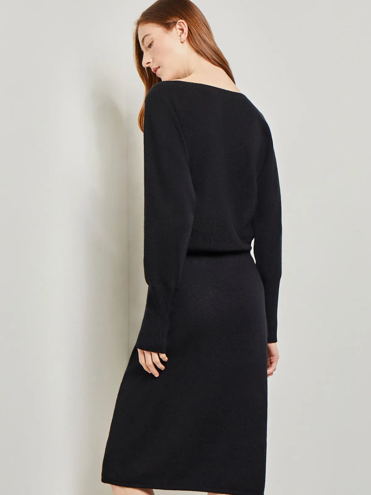 Dresses|Misook Dolman Sleeve Cashmere Dress Black