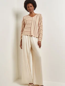 Tops & Tees|Misook Dolman Sleeve Tunic - Multi-Stitch Soft Knit Sand/Parchment