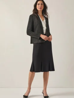 Jackets & Coats|Misook Embellished Lurex Open Neck Jacket Black