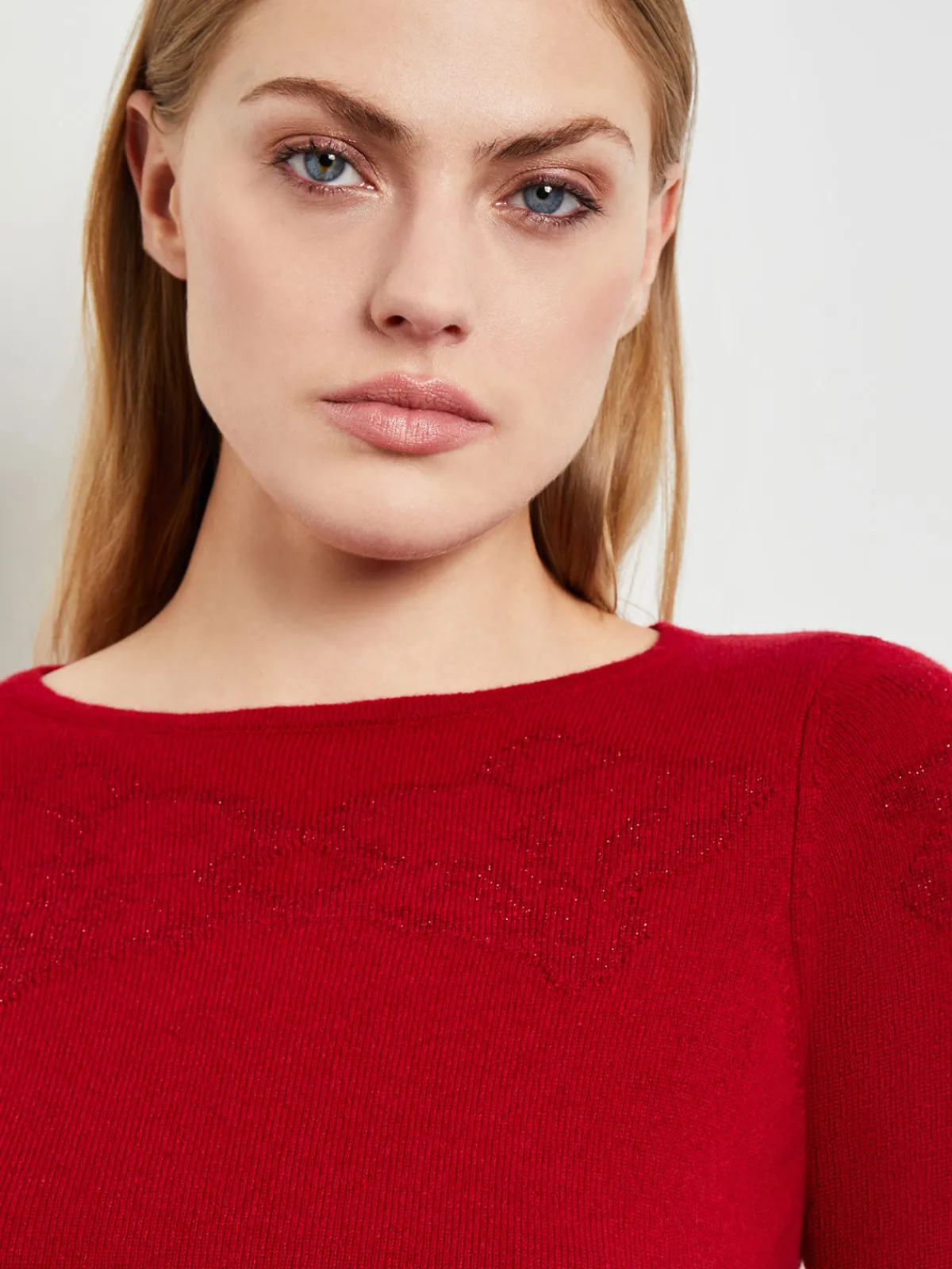 Tops & Tees|Misook Floral Shimmer Cashmere Tunic Red
