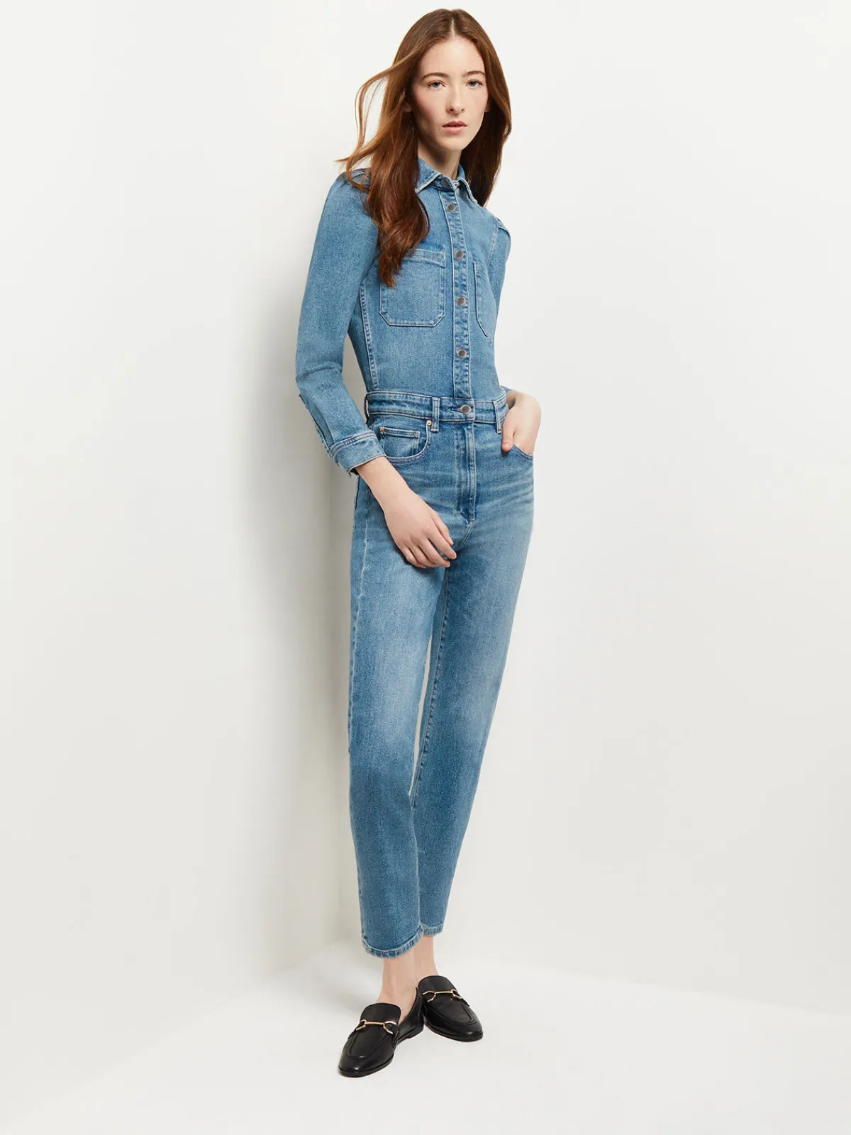 Pants & Shorts|Dresses|Misook Freja Denim Jumpsuit AgedMid