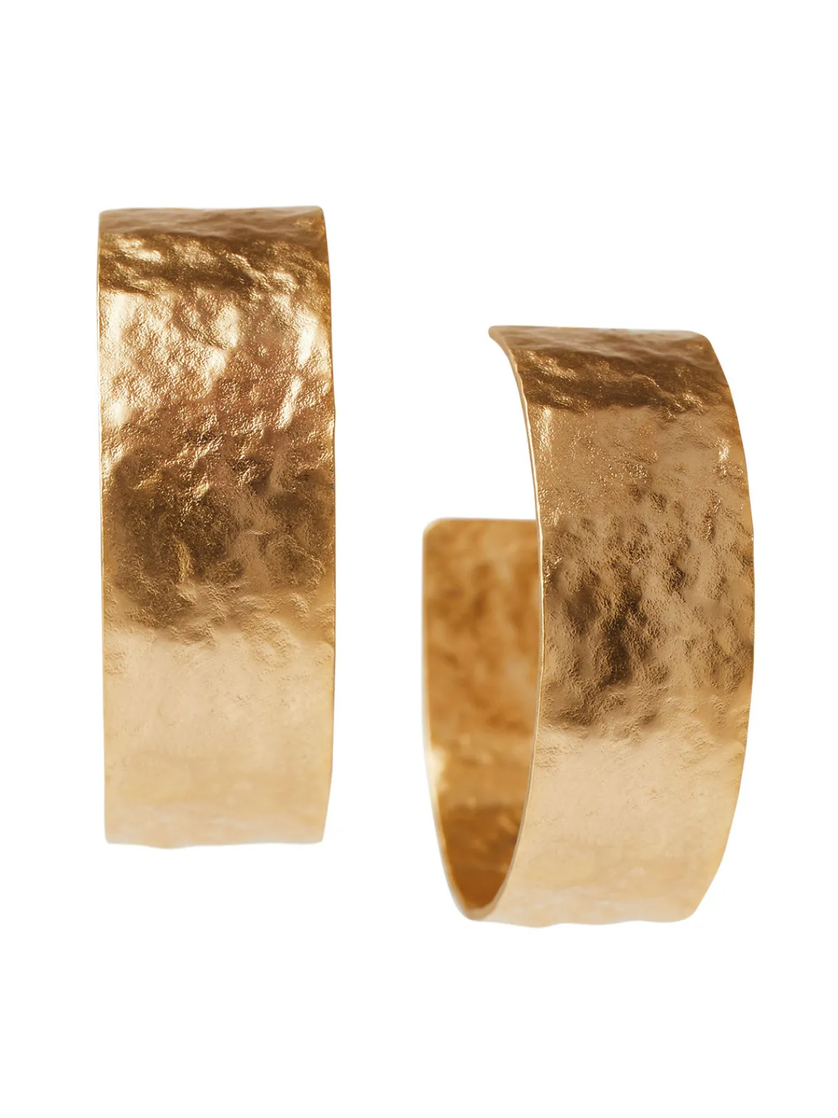 Accessories|Earrings|Misook Hammered Matte 14K Gold Hoop Earrings MatteGold