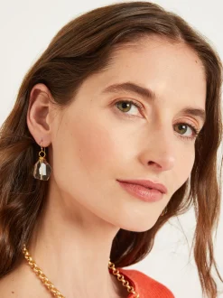 Accessories|Earrings|Misook Handmade Crystal Nugget Wire Wrapped Earring Crystal/Gold