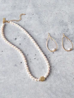 Accessories|Necklaces|Misook Handmade Gold Nugget Freshwater Pearl Necklace Gold/Pearl