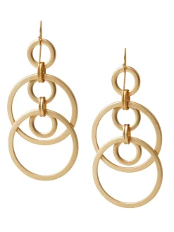 Accessories|Earrings|Misook Handmade Matte Gold Dual Layer Multi Hoop Earring MatteGold