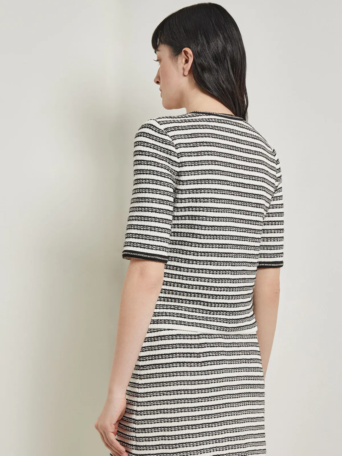 Jackets & Coats|Misook Heritage Fit Chain Trim Jacket - Recycled Knit NewIvory/Black