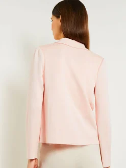 Jackets & Coats|Misook Heritage Fit Double Breasted Jacket - Floral Applique Knit PorcelainPink