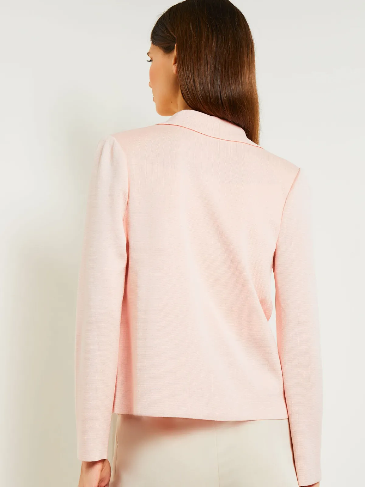 Jackets & Coats|Misook Heritage Fit Double Breasted Jacket - Floral Applique Knit PorcelainPink
