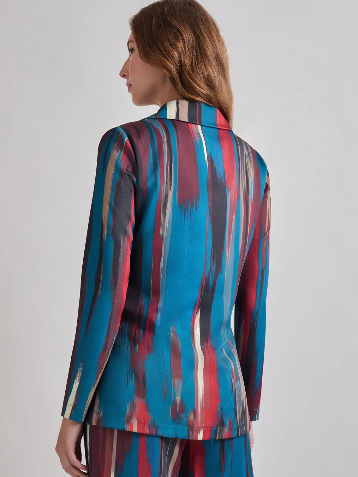 Jackets & Coats|Misook Heritage Fit Double-Breasted Brushstroke Woven Blazer TidalTeal/Macchiato/Mahogany/Rouge/NewIvory/Black
