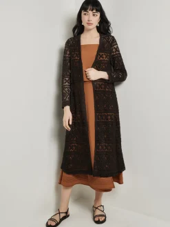 Jackets & Coats|Misook Heritage Fit Duster - Crochet Cotton Black