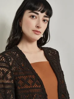 Jackets & Coats|Misook Heritage Fit Duster - Crochet Cotton Black