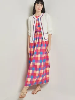 Jackets & Coats|Misook Heritage Fit Jacket - Intarsia Soft Knit NewIvory/AdriaticBlue/RadiantPink