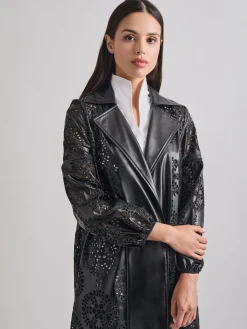 Jackets & Coats|Misook Heritage Fit Open Front Vegan Leather Jacket Black