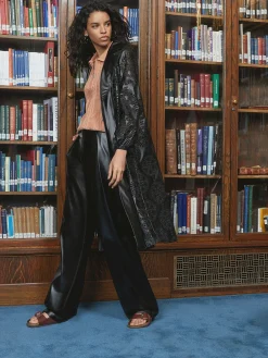 Jackets & Coats|Misook Heritage Fit Open Front Vegan Leather Jacket Black