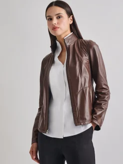 Jackets & Coats|Misook Heritage Fit Reversible Suede Leather Jacket Mahogany/Macchiato